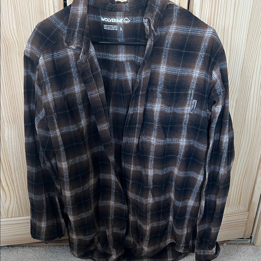Wolverine Men's Dark Brown Plaid Shirt Jacket